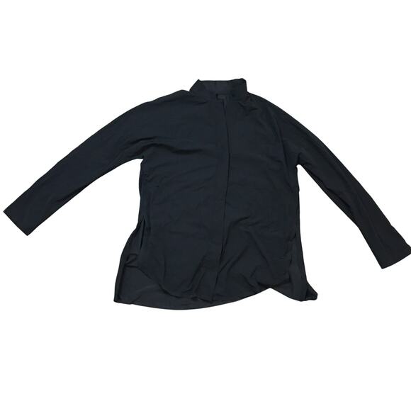 ADAY Something Borrowed Shirt Women's Size S Black Button Up Minimalist Classic - Picture 1 of 7